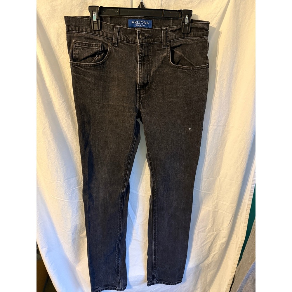 Arizona Jean Co Mens Flex Skinny Jeans Faded Black Denim Pants 33x32